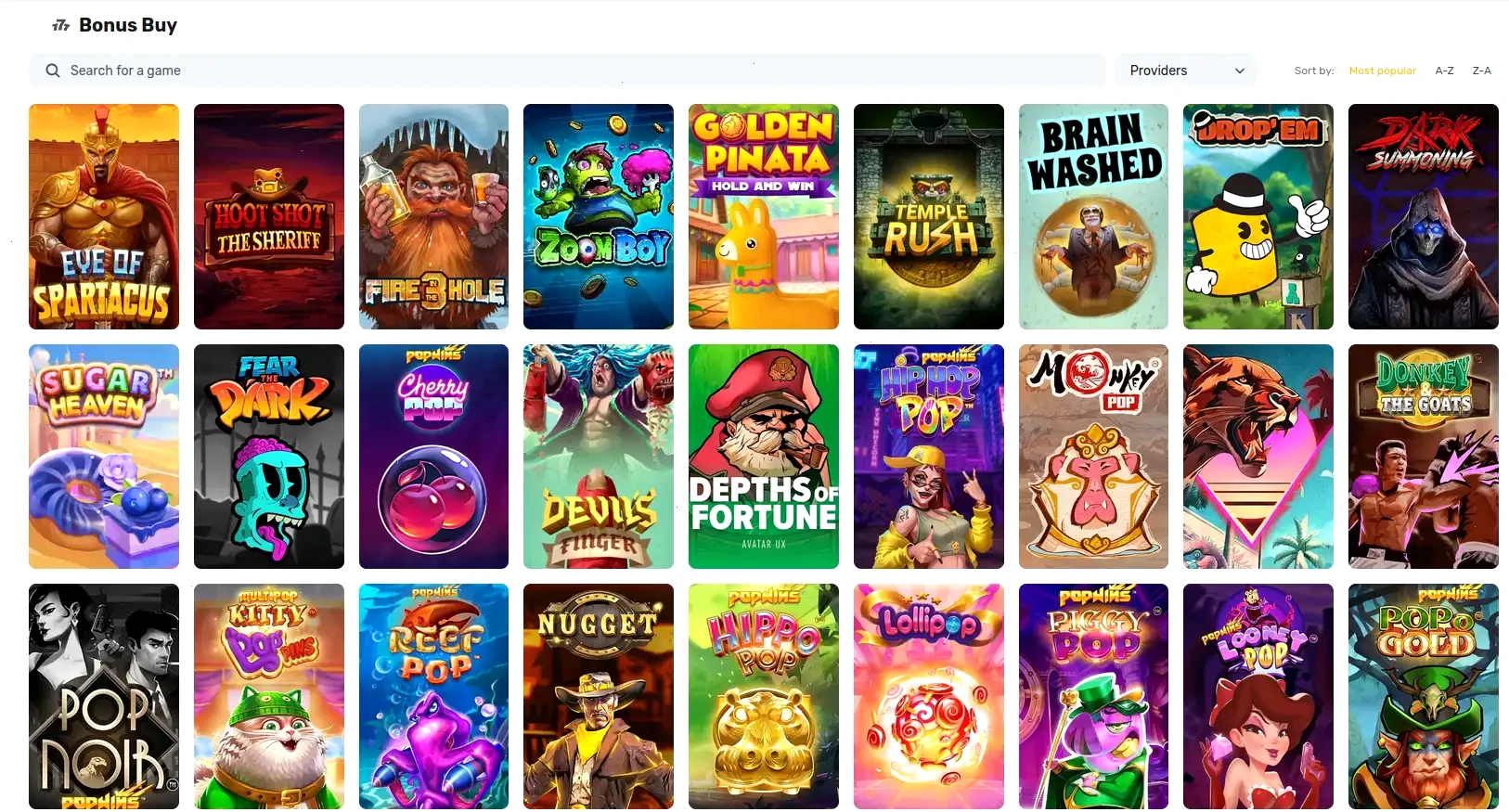 Cookie Casino spelaanbod overzicht